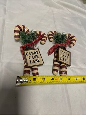 Candy Cane Lane Holiday Ornaments - Red & Cream (Unbranded)